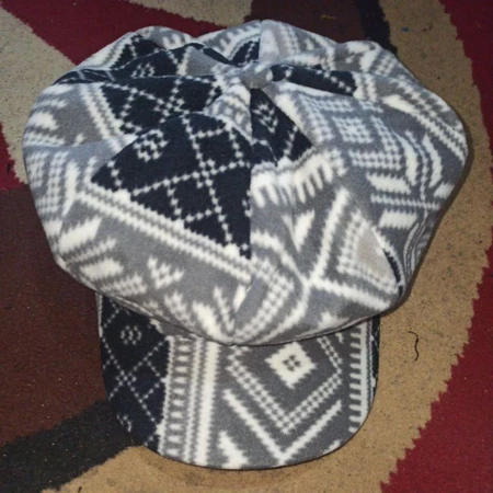 Topi Jamur Dewasa Katun Drill Laken Tebal - Abu Hitam motif